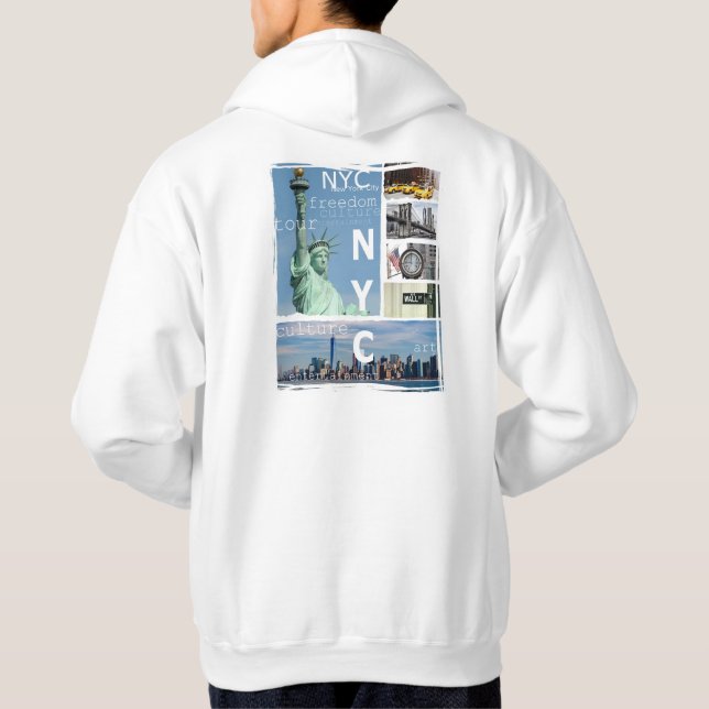 Back Side Design Nyc Brooklyn Bridge New York Mens Hoodie (Rückseite)