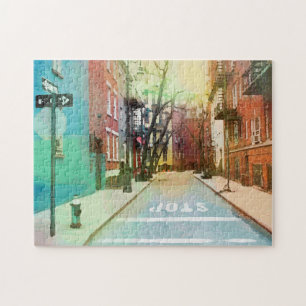 Back Street America Impressionistischer Pop Art Puzzle