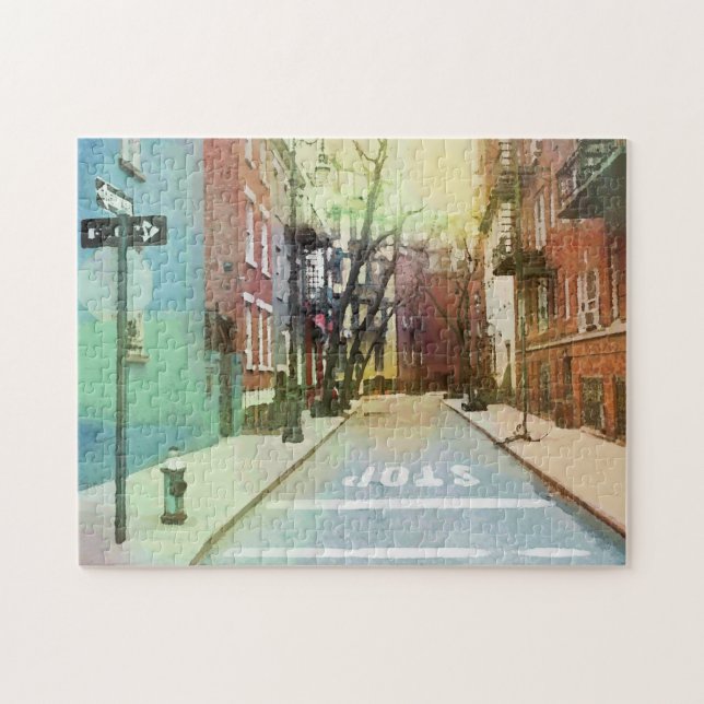Back Street America Impressionistischer Pop Art Puzzle (Horizontal)