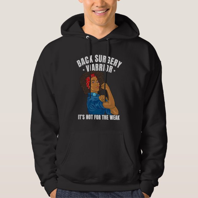 Back Surgery Warrior African American Women Black  Hoodie (Vorderseite)