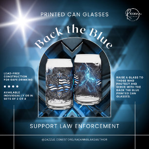 Back the Blue Bedruckte Dosenbrille Dosenglas