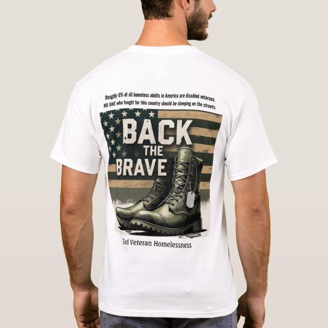 Back the Brave – Veteran Homelessness  T-Shirt (Rückseite)