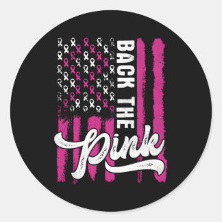 Back the K Bruast Cancer Awareness US Flag S Runder Aufkleber
