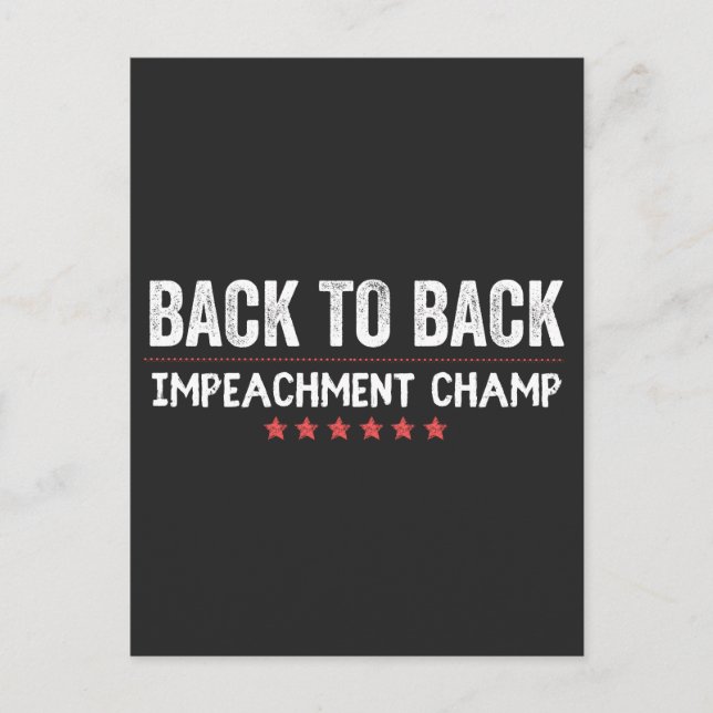 Back to Back Impeachment Champ Feiertagspostkarte (Vorderseite)