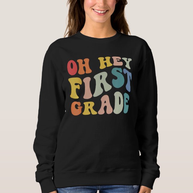 Back to School 1st Grade Grade Groovy Teacher Kids Sweatshirt (Vorderseite)