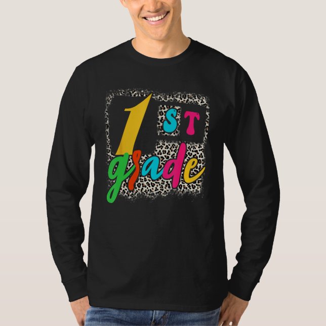 Back To School 1st Grade Level  Leopard T-Shirt (Vorderseite)