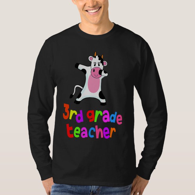 Back to School  3rd Grade Teacher Dabbing Cow Dab T-Shirt (Vorderseite)