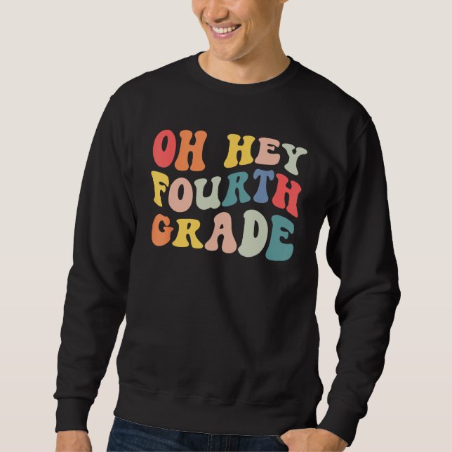 Back to School 4th Grade Grade Groovy Teacher Kids Sweatshirt (Vorderseite)