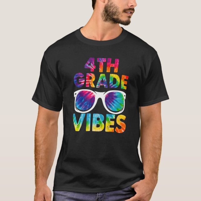 Back To School 4th Grade Vibes Tie Dye Fourth Grad T-Shirt (Vorderseite)