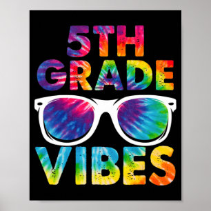 Back To School 5th Grad Vibes Tie Dye Fifth Grad Poster