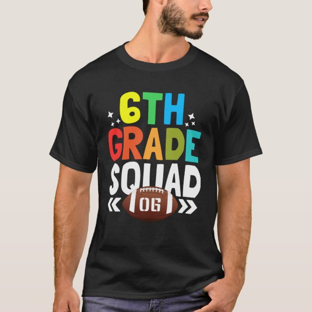 Back to School 6th Grade squad Football Kids T-Shirt (Vorderseite)