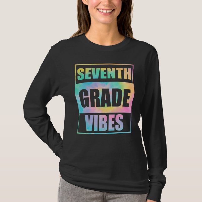 Back To School 7th Grade Vibes First Day Teacher T-Shirt (Vorderseite)