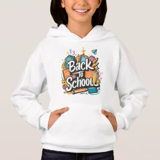 Back to School Bold Typography School Supplies Des Hoodie