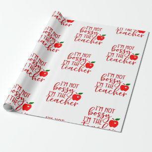 back to school bossy teacher geschenkpapier