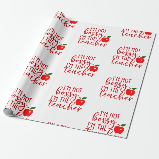 back to school bossy teacher geschenkpapier (Ungerollt)