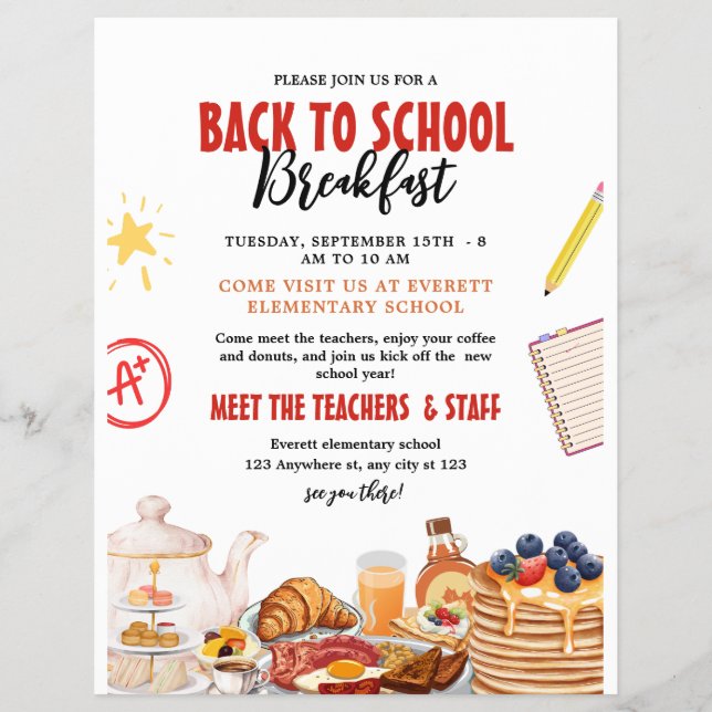 BACK to School Breakfast Flyer, Treffen mit den Le Flyer (Vorne)