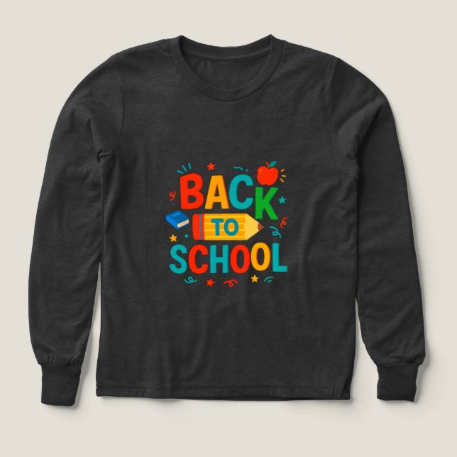 Back to School" Colorful Pencil & Apple Graphic (Design Vorderseite)