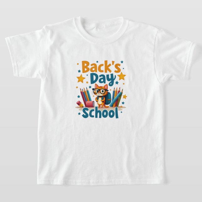 Back to School Cute Cat T-Shirt (Ablage )