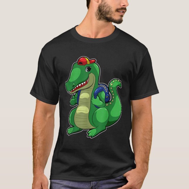 Back To School Cute Crocodile Funny Croc Backpack  T-Shirt (Vorderseite)
