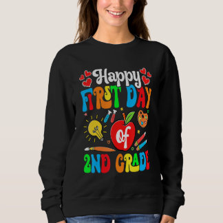 Back To School Cute Happy First Day Of 2nd Grade Sweatshirt