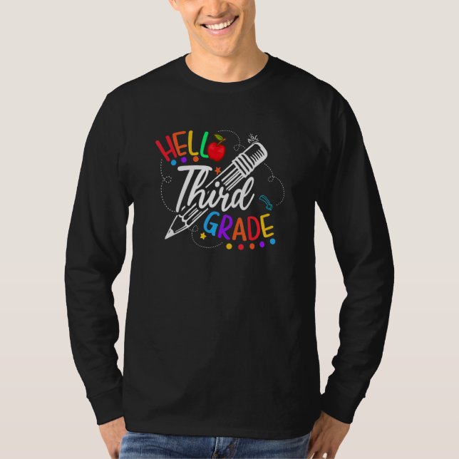 Back To School Cute Hello Second Grade Team Happy  T-Shirt (Vorderseite)