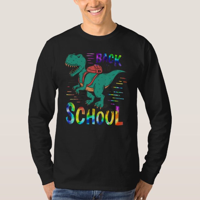 Back To School Dinosaur Tye Dye Teacher Students B T-Shirt (Vorderseite)