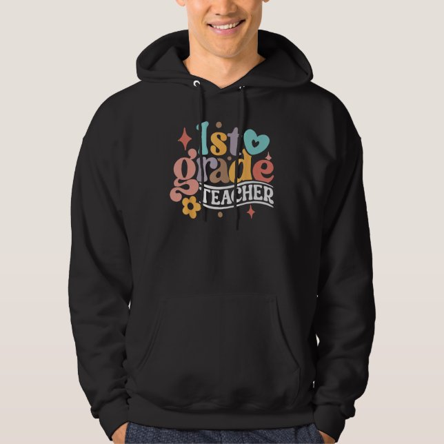 Back to School First 1st Grade Teacher First Day O Hoodie (Vorderseite)