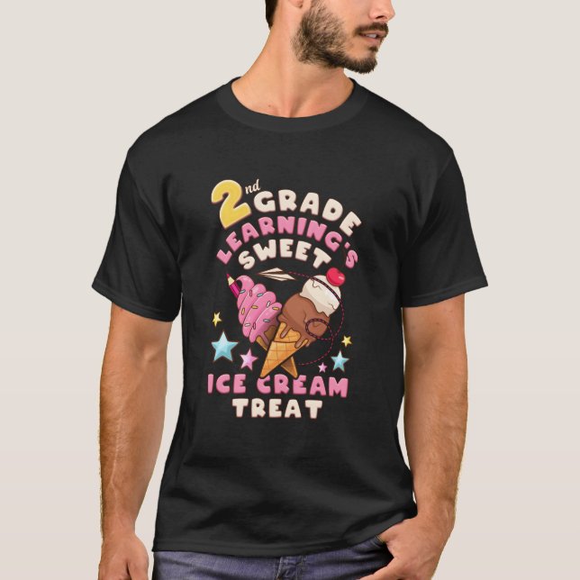 Back To School First Day Of 2Nd Grade Ice Cream T-Shirt (Vorderseite)