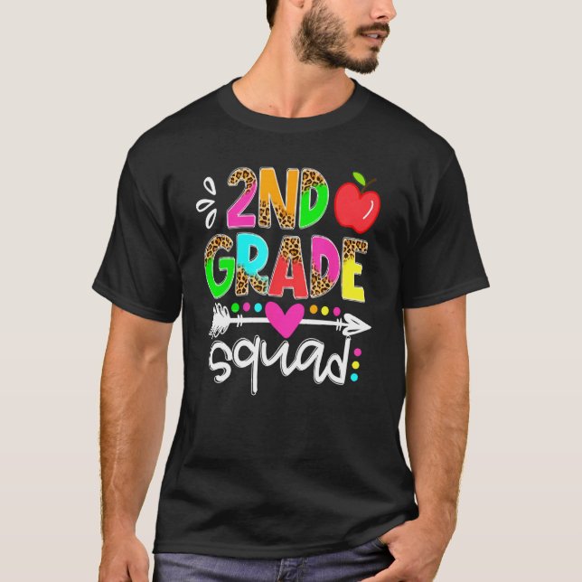 Back To School First Day Of 2nd Grade Squad Teache T-Shirt (Vorderseite)