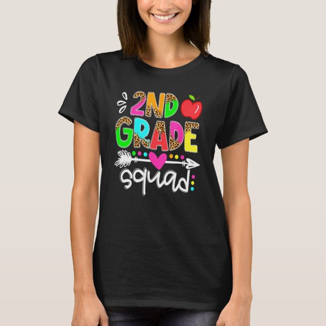 Back To School First Day Of 2nd Grade Squad Teache T-Shirt (Vorderseite)
