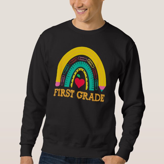 Back To School First Grade Rainbow Girls Boys Teac Sweatshirt (Vorderseite)
