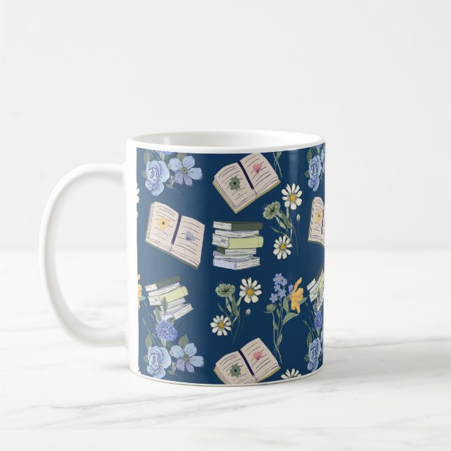 Back to School Floral Books Kaffeetasse (Links)