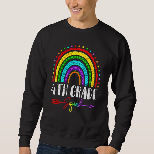 Back To School Fourth 4th Grade Squad Cute Rainbow Sweatshirt (Vorderseite)