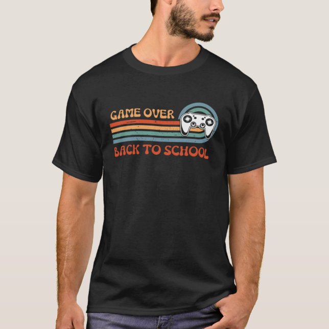 Back to School Funny Game Over Teacher Student Vid T-Shirt (Vorderseite)