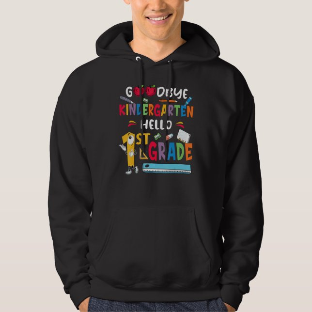 Back to School Goodbye Kindergarten Hello 1st Grad Hoodie (Vorderseite)
