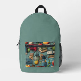 Back To School Green Bedruckter Rucksack
