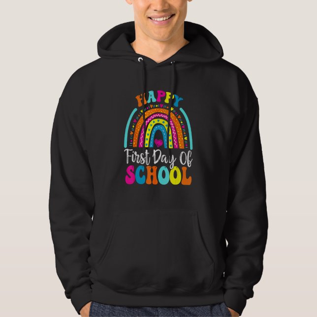 Back To School  Happy First Day Of School For Teac Hoodie (Vorderseite)