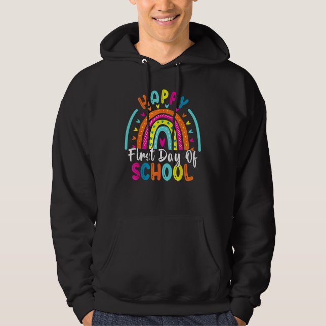 Back To School  Happy First Day Of School For Teac Hoodie (Vorderseite)