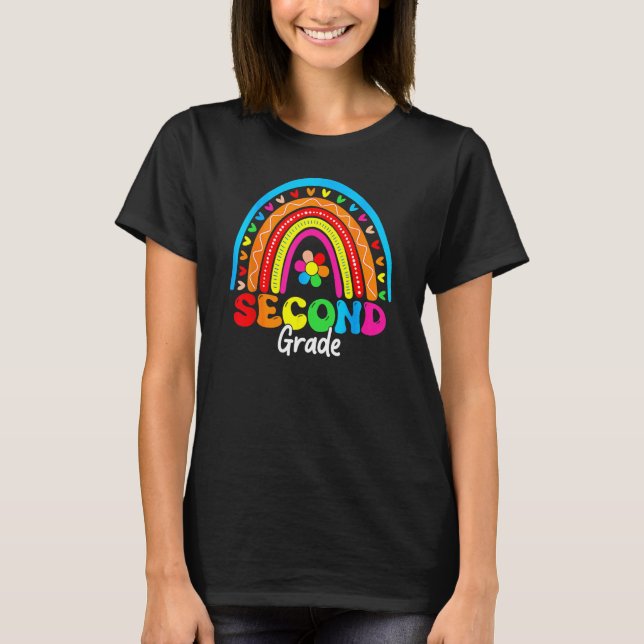 Back To School Happy First Day Of Second Grade Tea T-Shirt (Vorderseite)