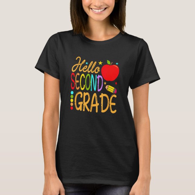 Back To School Hello Second Grade Team 2nd Grade T T-Shirt (Vorderseite)