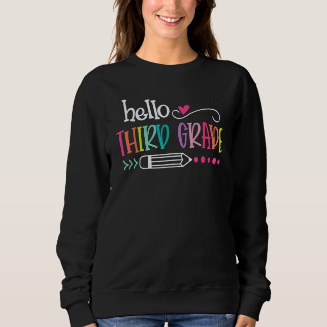 Back To School Hello Third 3rd Grade For Kids Boy  Sweatshirt (Vorderseite)