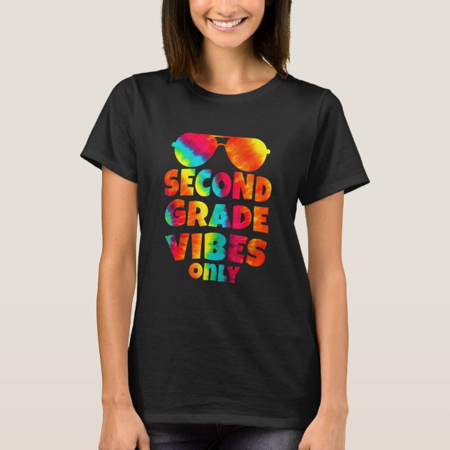 Back To School Kids 2nd Grade Vibes Only Sunglasse T-Shirt (Vorderseite)