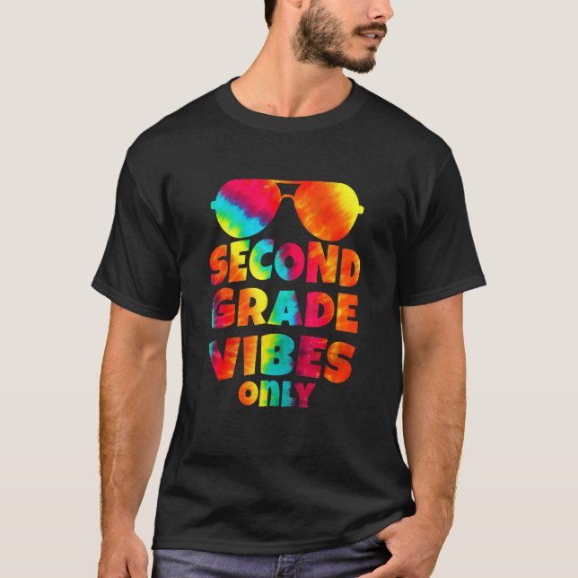 Back To School Kids 2nd Grade Vibes Only Sunglasse T-Shirt (Vorderseite)