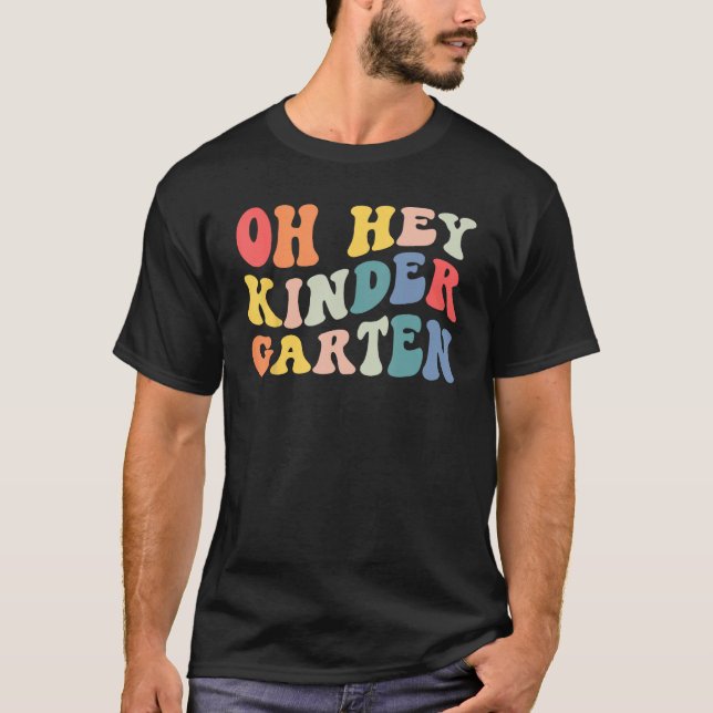 Back to School Kindergarten Garten Groovy Teacher  T-Shirt (Vorderseite)