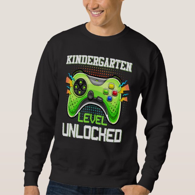 Back To School Kindergarten Level Unlocked Video G Sweatshirt (Vorderseite)