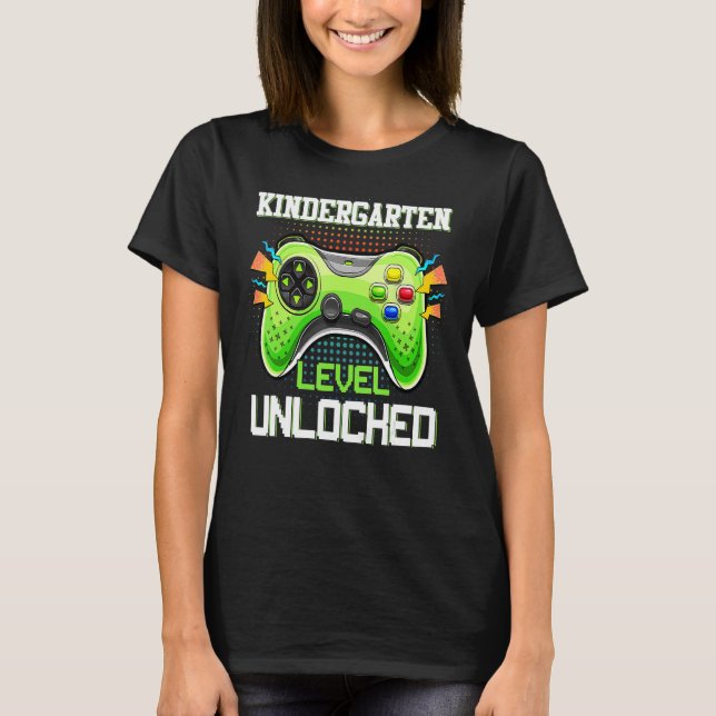 Back To School Kindergarten Level Unlocked Video G T-Shirt (Vorderseite)