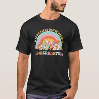 Back To School Kindergarten Retro Groovy Rainbow T T-Shirt