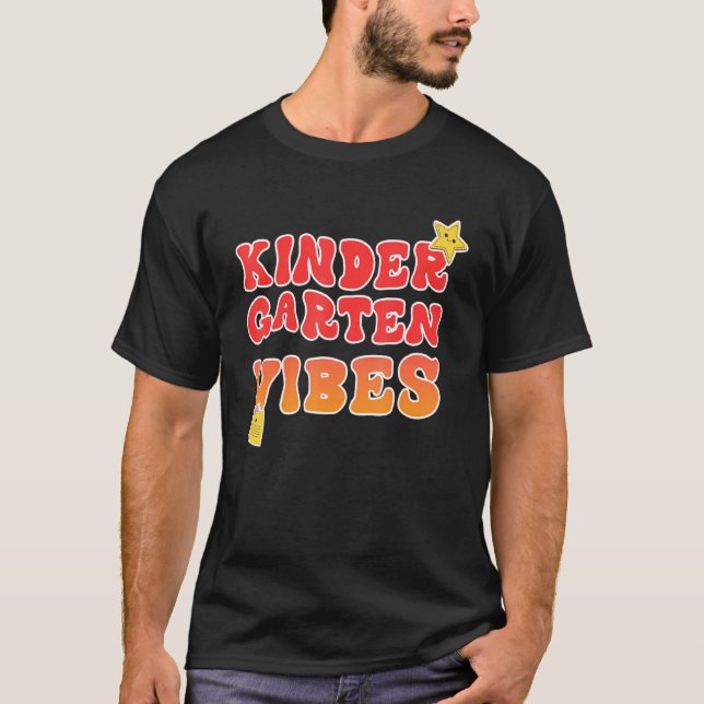 Back To School Kindergarten Vibes Retro Teacher Wo T-Shirt (Vorderseite)