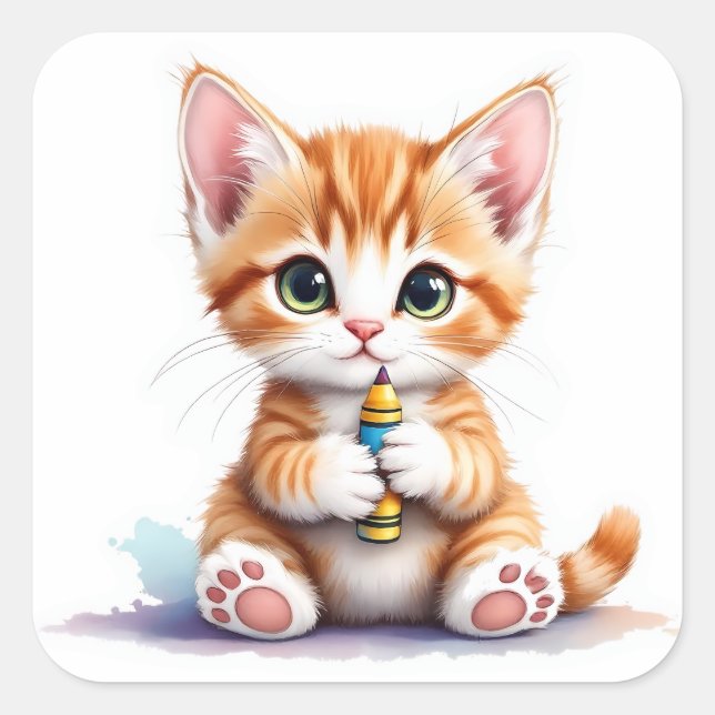 Back To School Kitten-The Cutest EVER! Sticker (Vorderseite)