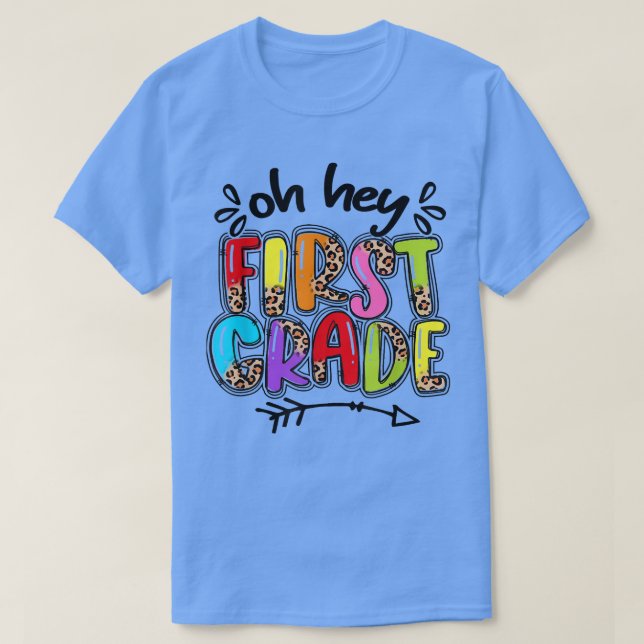 Back To School Leopard 1st Grade Squad First Grade T-Shirt (Design vorne)